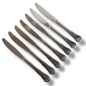 Oneida True Rose Pattern Dinner Knives Replacement 7 pc Stainless Steel